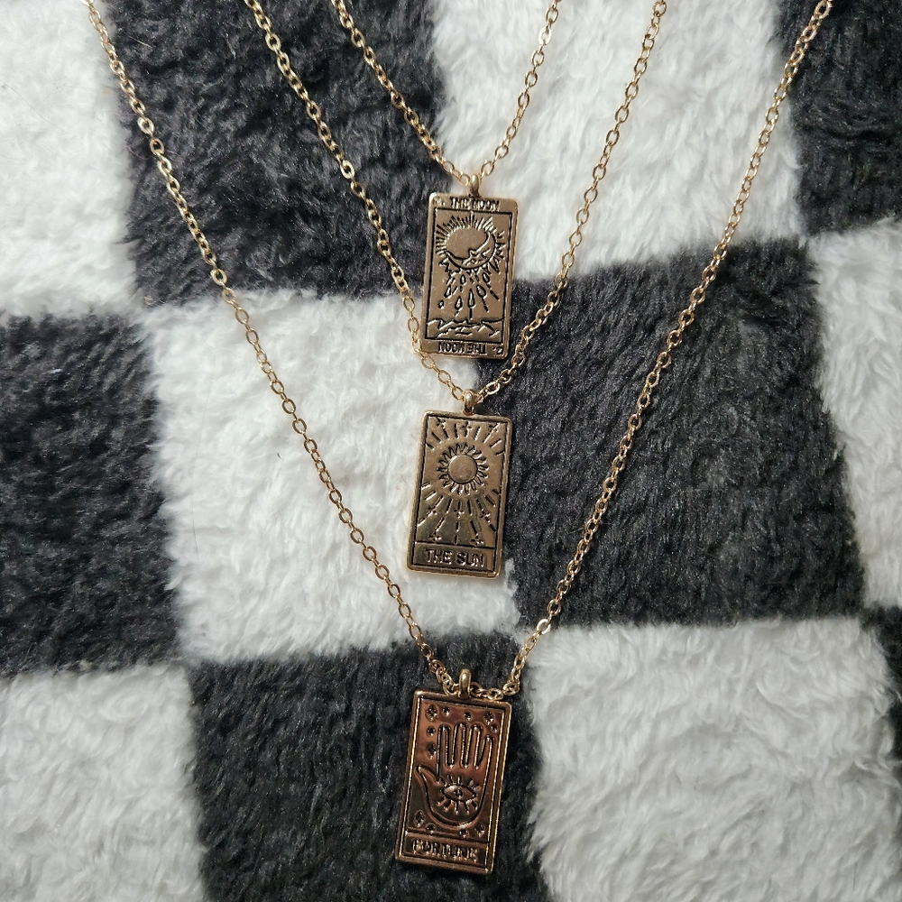 Mystical Gold Tarot Necklace Trio - Picture 5 of 6